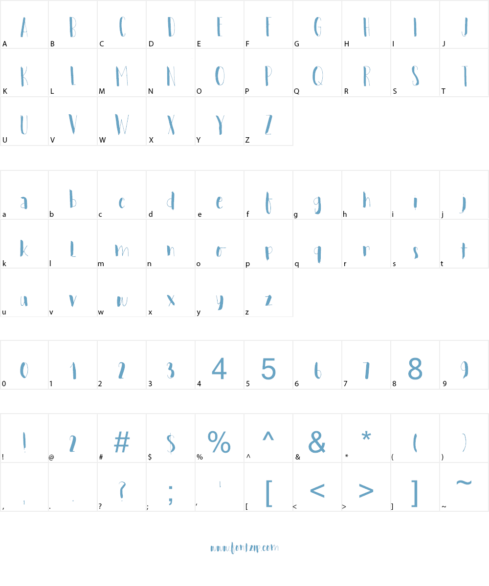 Woebegone DEMO Font Character